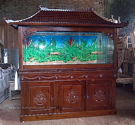 Aquarium Ukir Kayu Jati (bufet)