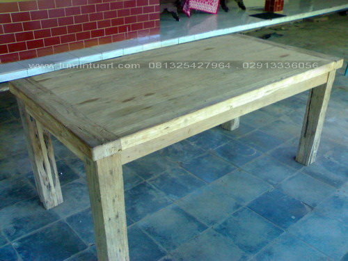 meja makan rastyk antik kayu jati bekas recycle